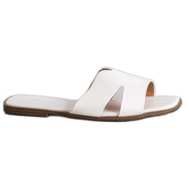 SHELOVET Klassische Hausschuhe aus Öko-Leder weiß