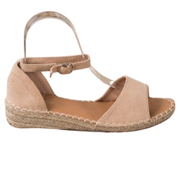 SHELOVET Espadrilles-Sandalen aus Wildleder braun
