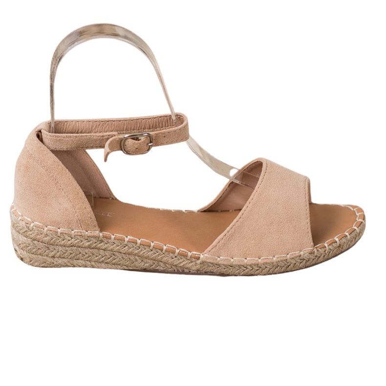 SHELOVET Espadrilles-Sandalen aus Wildleder braun