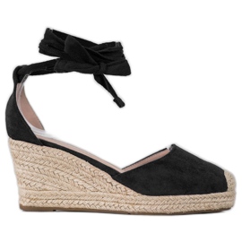 SHELOVET Keil-Espadrilles schwarz