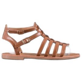 SHELOVET Braune Römersandalen