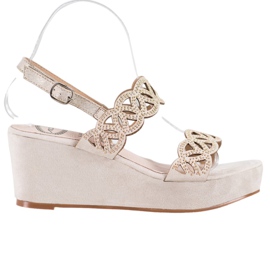 Aclys Keilsandalen beige