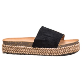 Comer Lässige Hausschuhe auf der Plattform schwarz