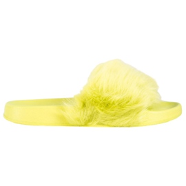 SHELOVET Gummipantoffeln mit Fell mehrfarbig grün