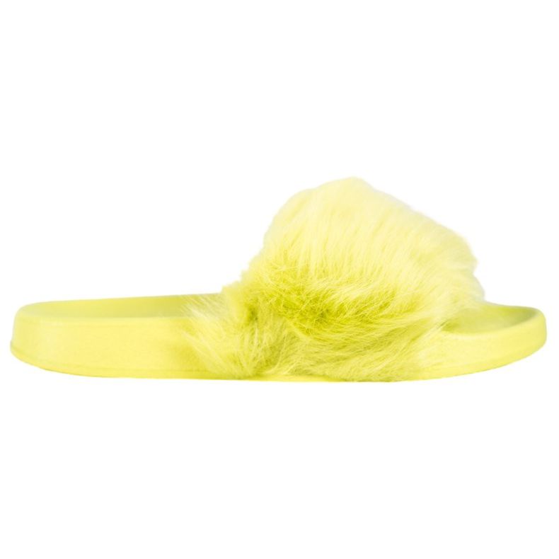 SHELOVET Gummipantoffeln mit Fell mehrfarbig grün