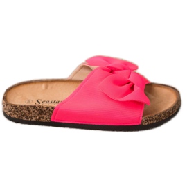 Seastar Neon-Hausschuhe mit Schleife rosa