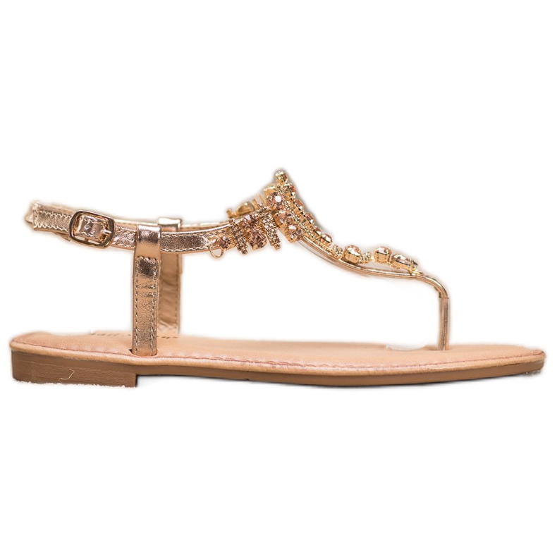 Small Swan Stilvolle Sandalen mit Zirkonia golden