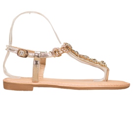 Small Swan Flip-Flops Sandalen mit Zirkonia golden