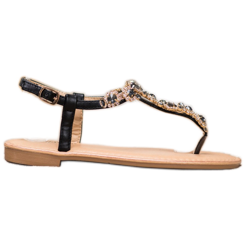 Small Swan Flip-Flops Sandalen mit Zirkonia schwarz