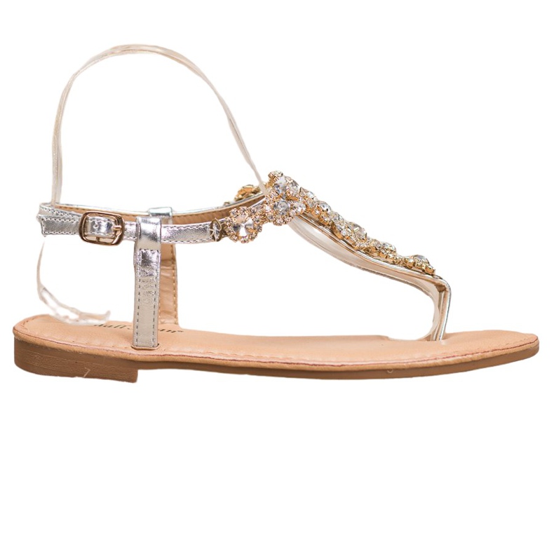 Small Swan Flip-Flops Sandalen mit Zirkonia grau