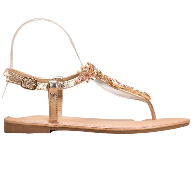 Small Swan Elegante Sandalen mit Zirkonia gelb