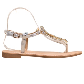 Small Swan Elegante Sandalen mit Zirkonia grau