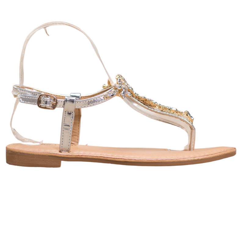 Small Swan Elegante Sandalen mit Zirkonia grau