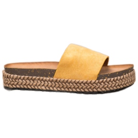 Comer Lässige Hausschuhe auf der Plattform gelb