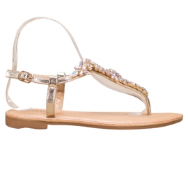 Small Swan Elegante Sandalen mit Zirkonia gelb