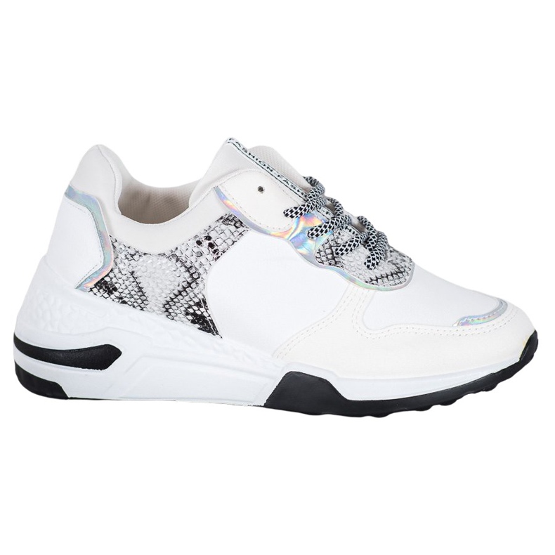 SHELOVET Sneakers mit Schlangenprint weiß mehrfarbig