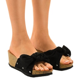 Schwarze Keilsandalen 7862-KL