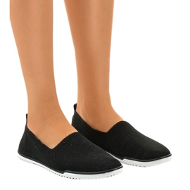 Schwarze GF-HJS12-1 Lycra Slip-On Sneakers