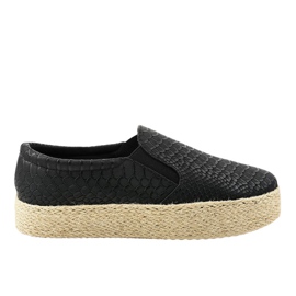 Schwarze Espadrilles zum Hineinschlüpfen 6140