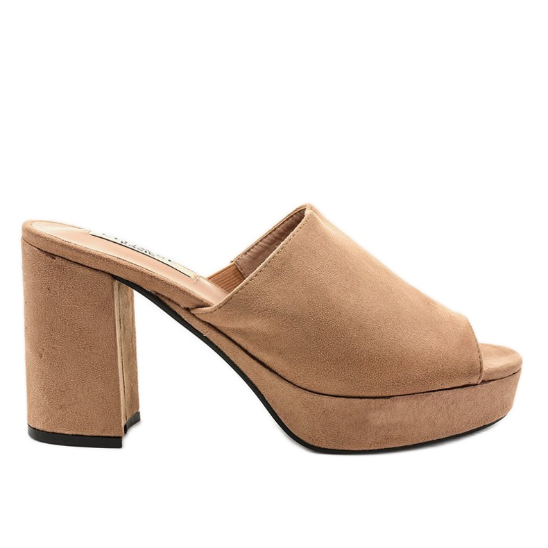 Hausschuhe aus Wildleder in Khaki 9R17 beige