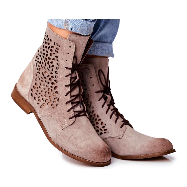 Nicole Cappuccino Meridan Damen Lederstiefel beige