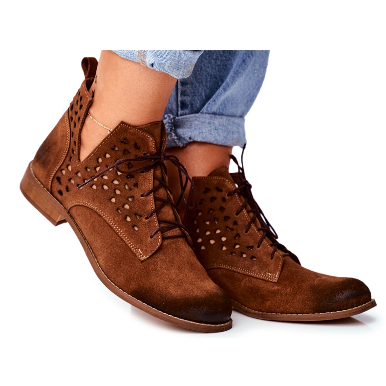 Nicole Damen Lederstiefel Camel Low Meridan braun