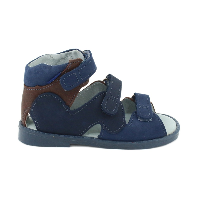Hohe präventive Sandalen Mazurek 291, Marineblau und Braun