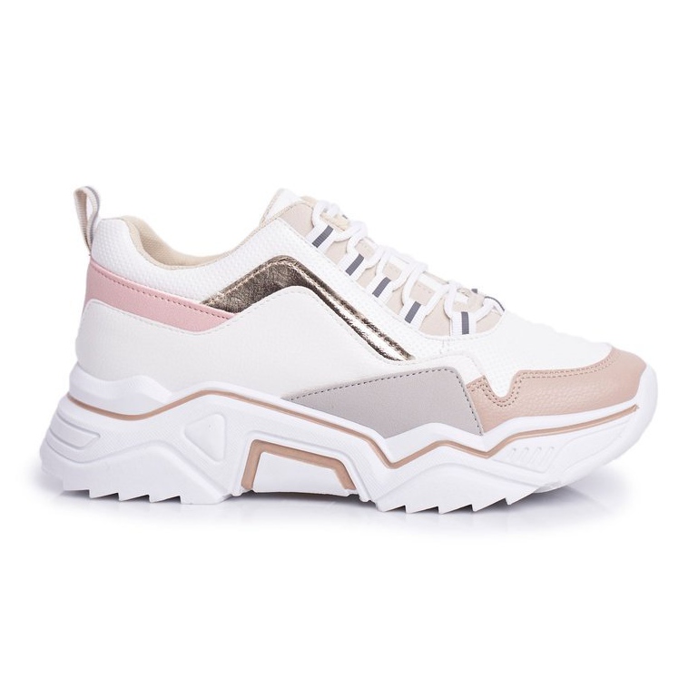 Damen Sportschuhe weiß und beige Rollen braun