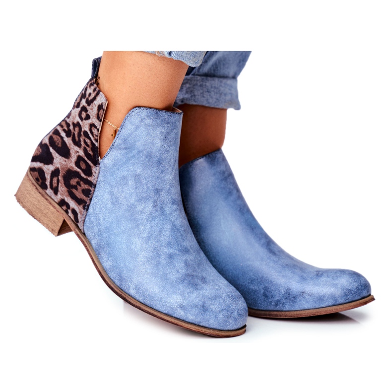 EVE Damenstiefel mit flachem Absatz Spring Blue Viva blau