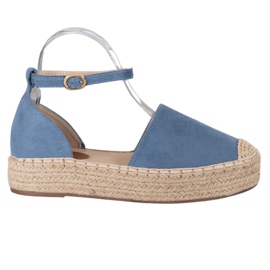 SHELOVET Espadrilles mit Schnalle blau