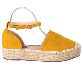 SHELOVET Espadrilles mit Schnalle gelb