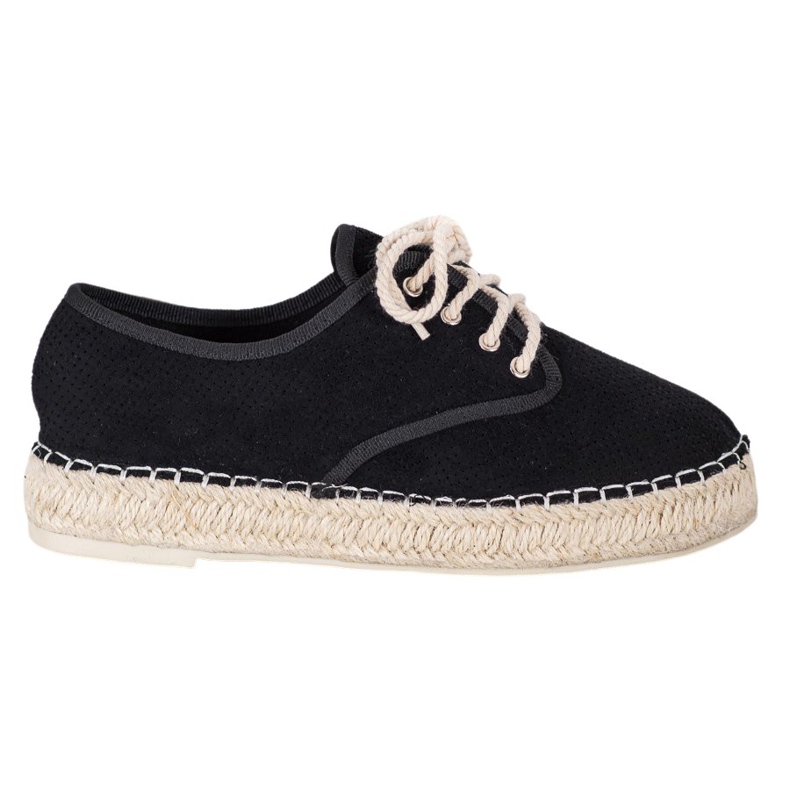 SHELOVET Espadrilles aus Wildleder schwarz