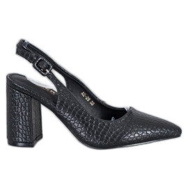 Comer Klassische Pumps mit offenem Absatz schwarz