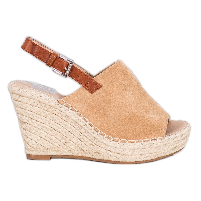 Small Swan Modische Wildledersandalen braun