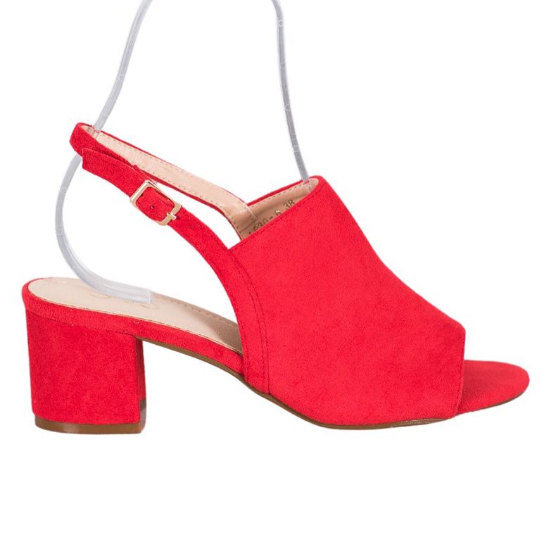 Small Swan Rote Schuhe auf einem Pfosten