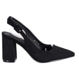 Comer Klassische Pumps mit offenem Absatz schwarz