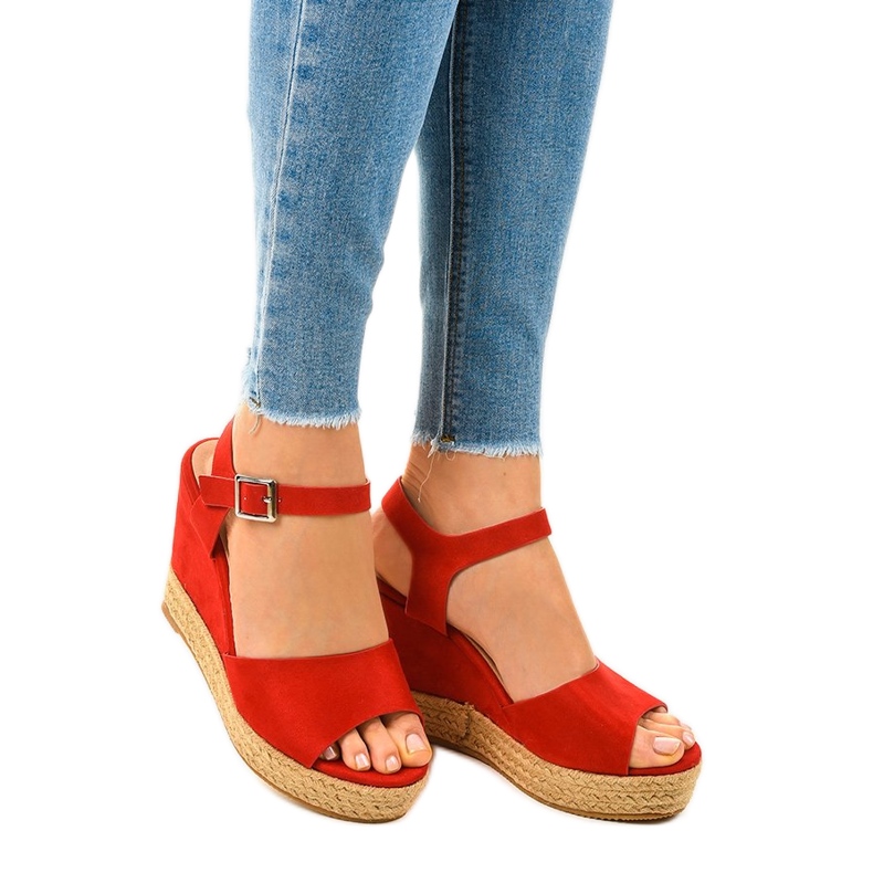 Espadrilles-Keilsandalen rot 9R195