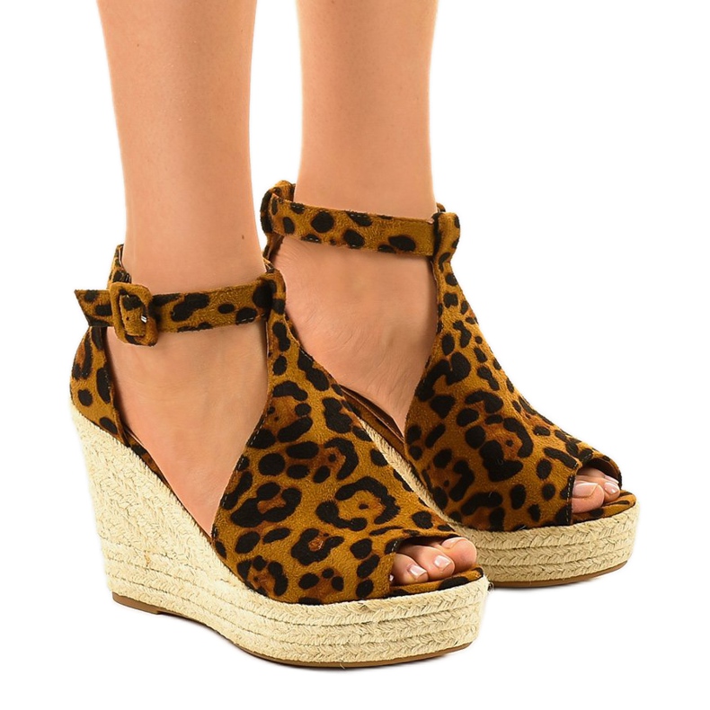 Keilsandalen mit Leopardenmuster Espadrilles 108-11 mehrfarbig
