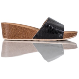 Small Swan Hausschuhe aus Öko-Leder schwarz