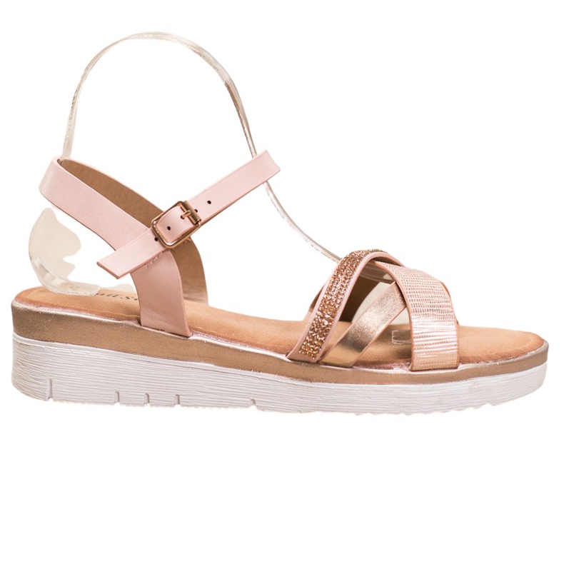 Small Swan Bequeme Sandalen mit Zirkonia gelb