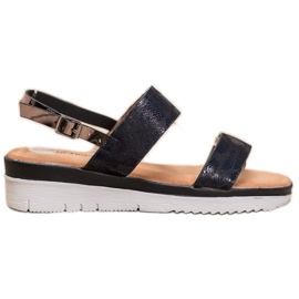 Small Swan Bequeme Sandalen mit Holo-Effekt schwarz