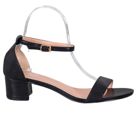 Small Swan Sandalen aus glänzendem Öko-Leder schwarz