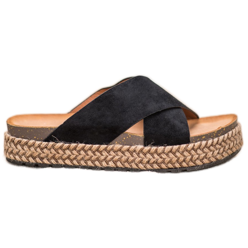 Comer Bequeme Hausschuhe auf der Plattform schwarz