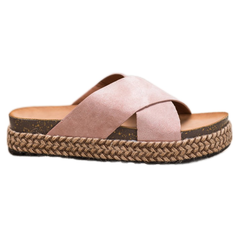 Comer Bequeme Hausschuhe auf der Plattform rosa