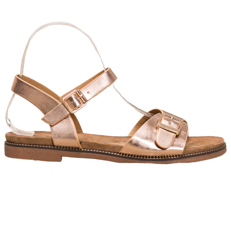 Small Swan Goldene Sandalen mit Schnalle