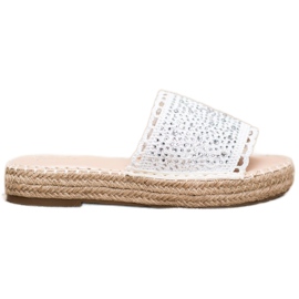 Small Swan Hausschuhe mit Kristallen weiß