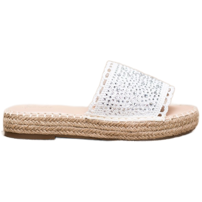 Small Swan Hausschuhe mit Kristallen weiß