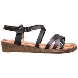 Small Swan Stilvolle schwarze Sandalen