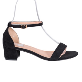 Small Swan Sandalen mit niedrigem Absatz schwarz