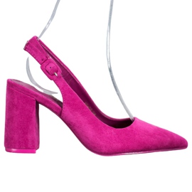Comer Klassische Pumps mit offenem Absatz rosa
